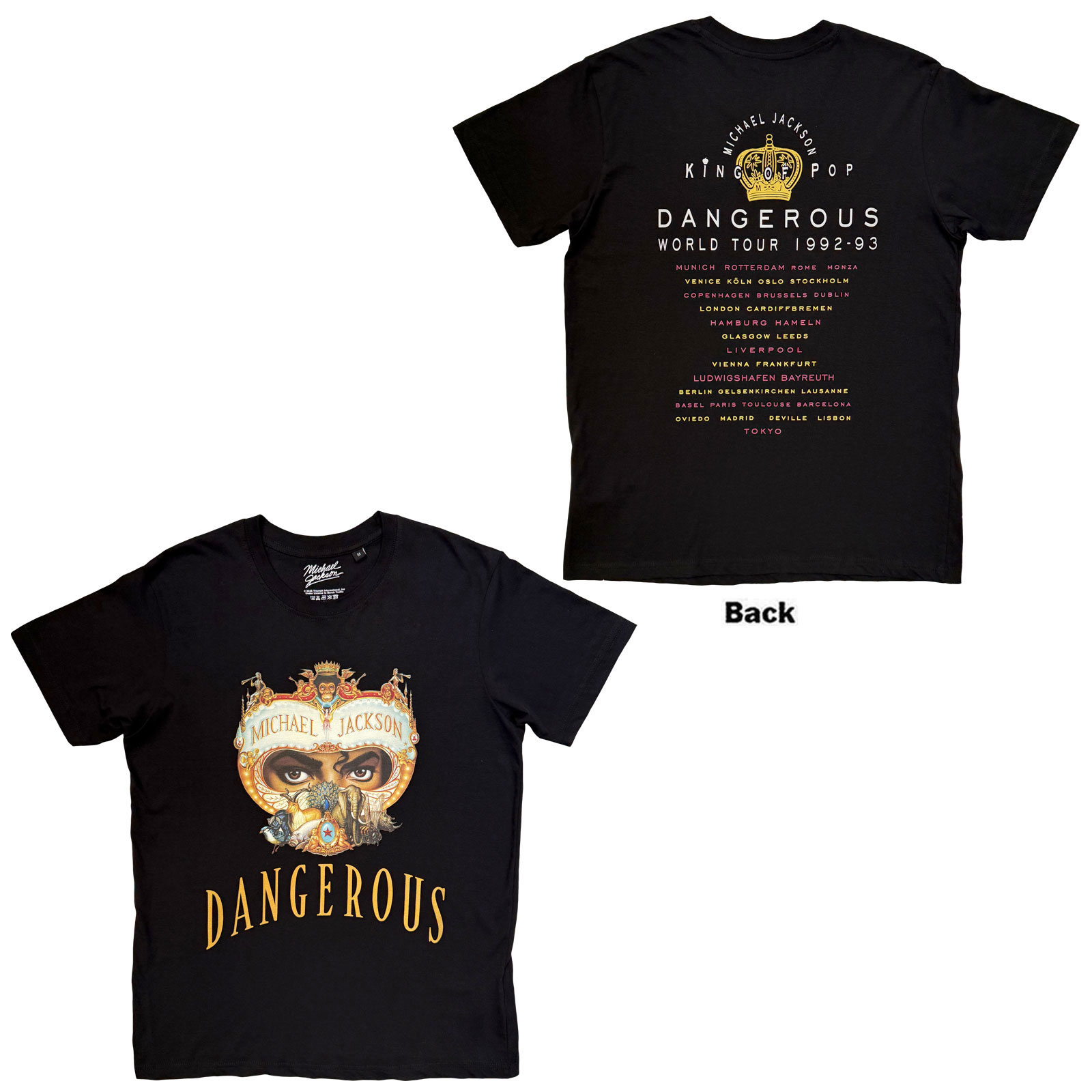 Michael Jackson Dangerous World Tour Official T-Shirt Mens