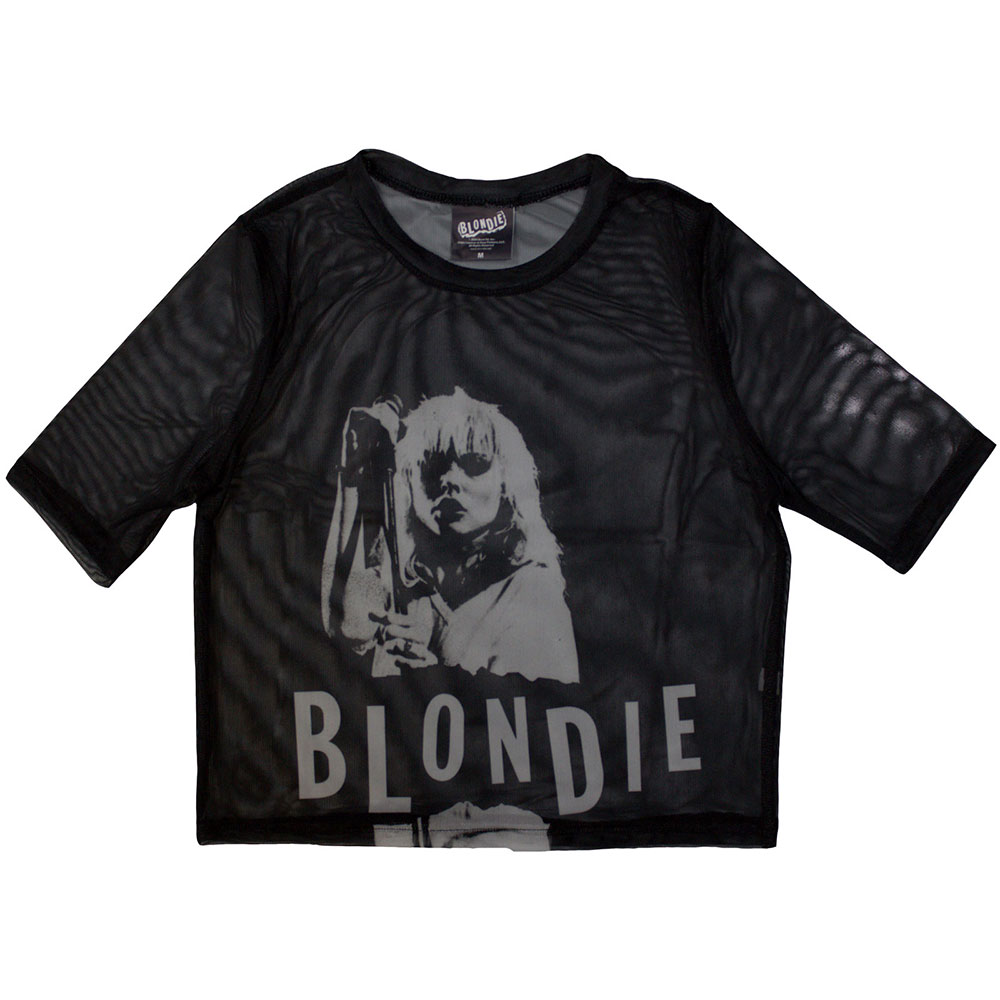 Ladies Blondie Mic Stand Mesh Crop Top Official T-Shirt Womens