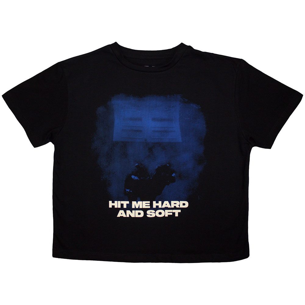 Ladies Billie Eilish Hmhas Blue Lines Crop Top Official T-Shirt