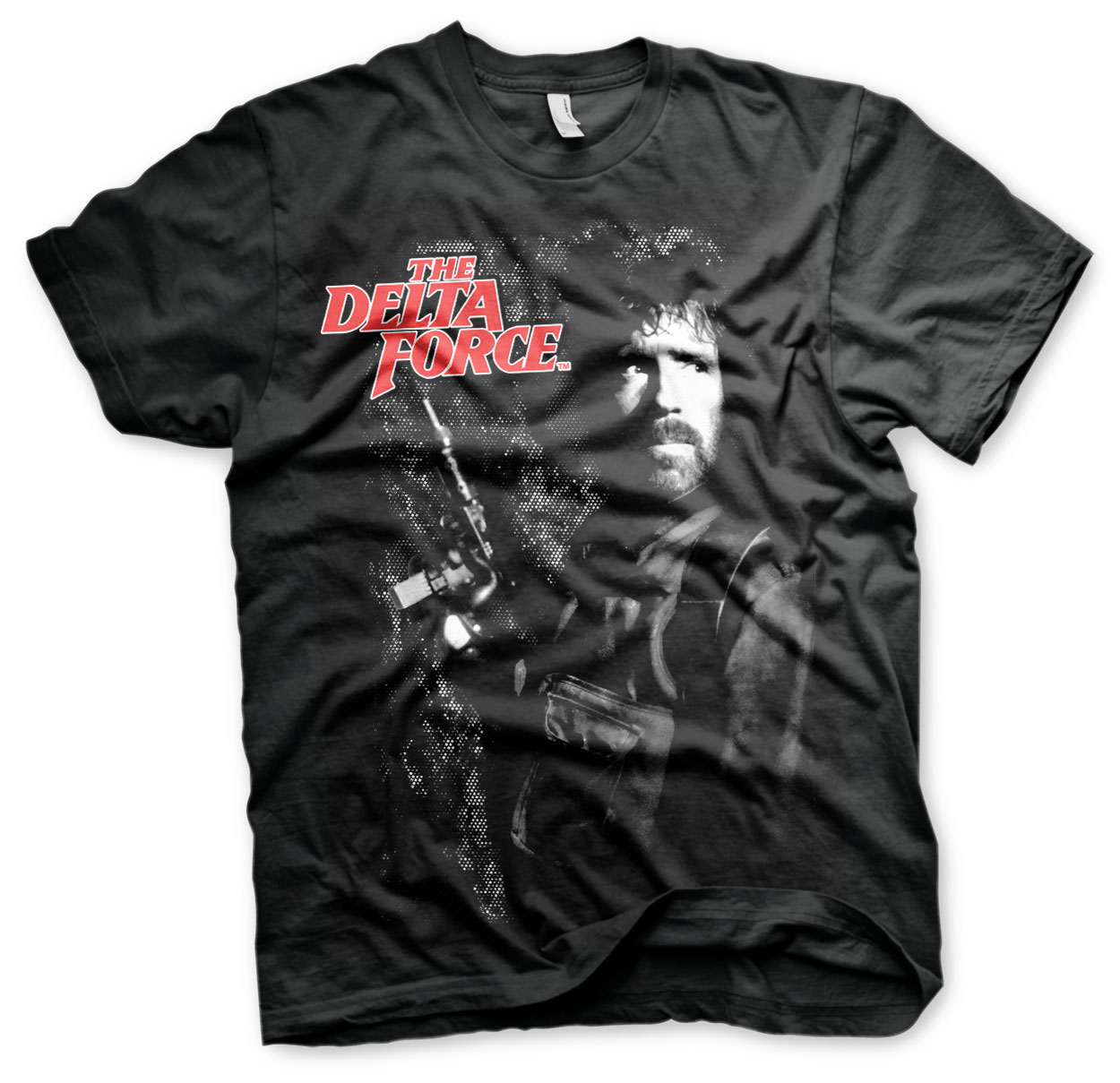The Delta Force Chuck Norris Pose Official Tee T-Shirt Mens Unisex