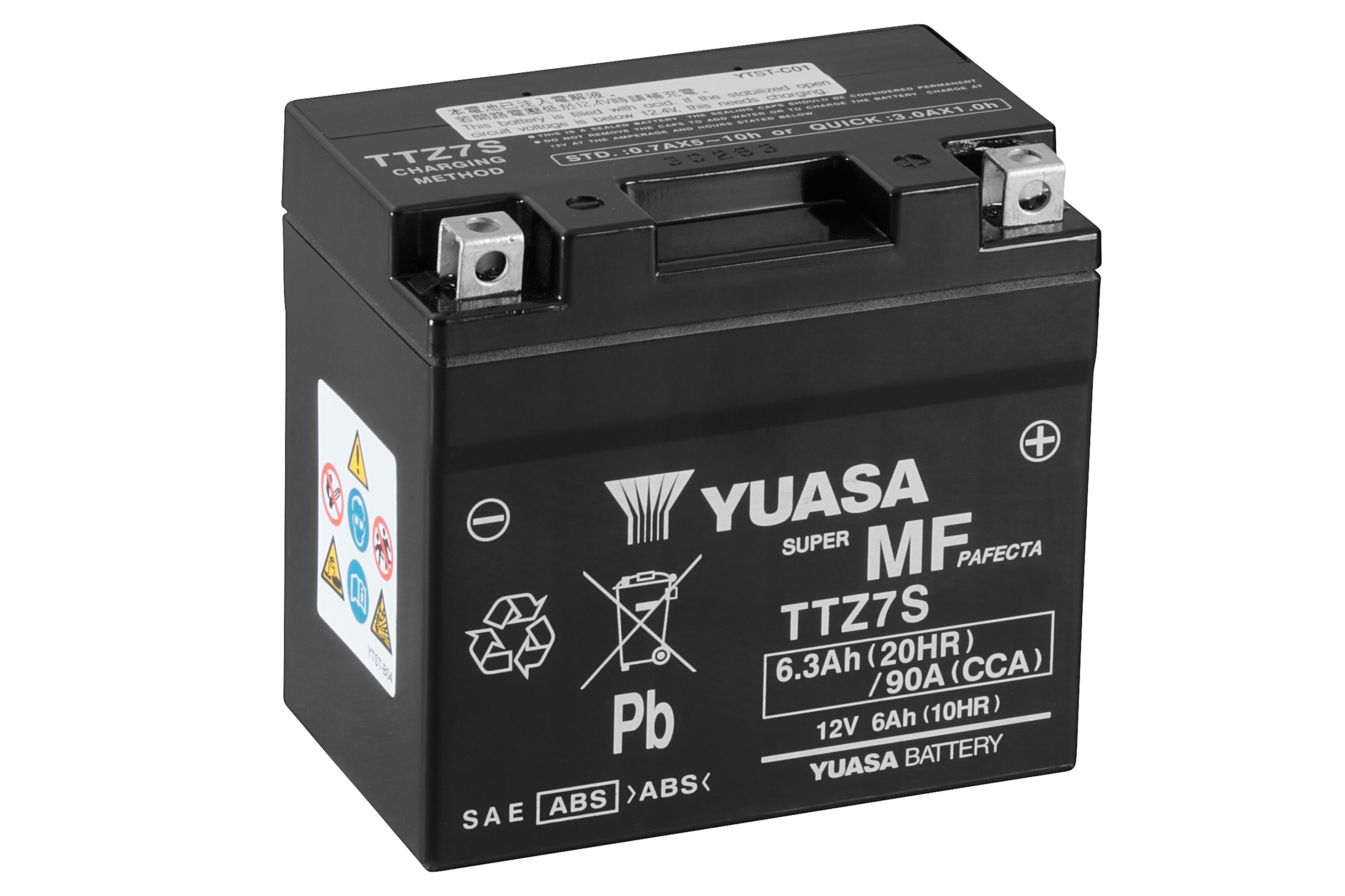 TTZ7S (WC) 12V Yuasa MF VRLA Motorcycle Battery - Picture 1 of 8