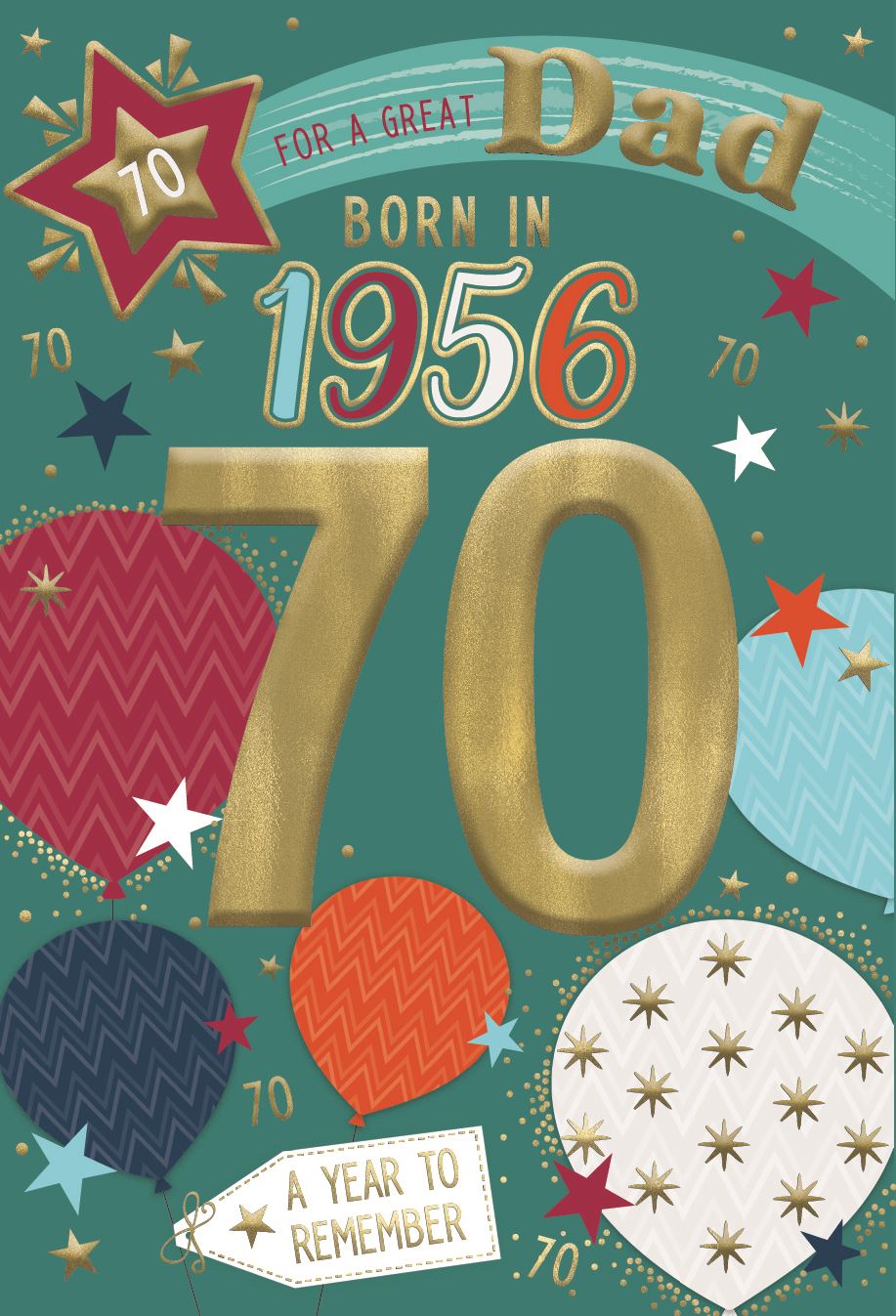 Wonderful Dad 70th Birthday Card 70th Birthday Card For Dad