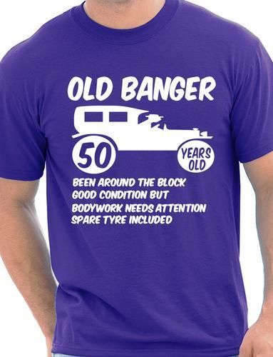 50th Fifty Mens Funny Age 50 Birthday T-Shirt Old Banger! Size S-XXL