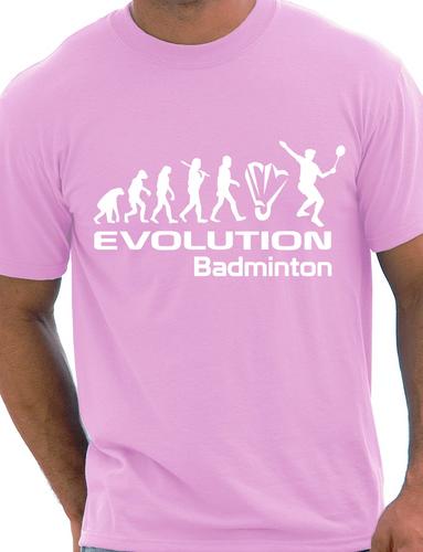 Evolution Of Badminton Sport Funny Mens T-Shirt Gift Size S-XXL