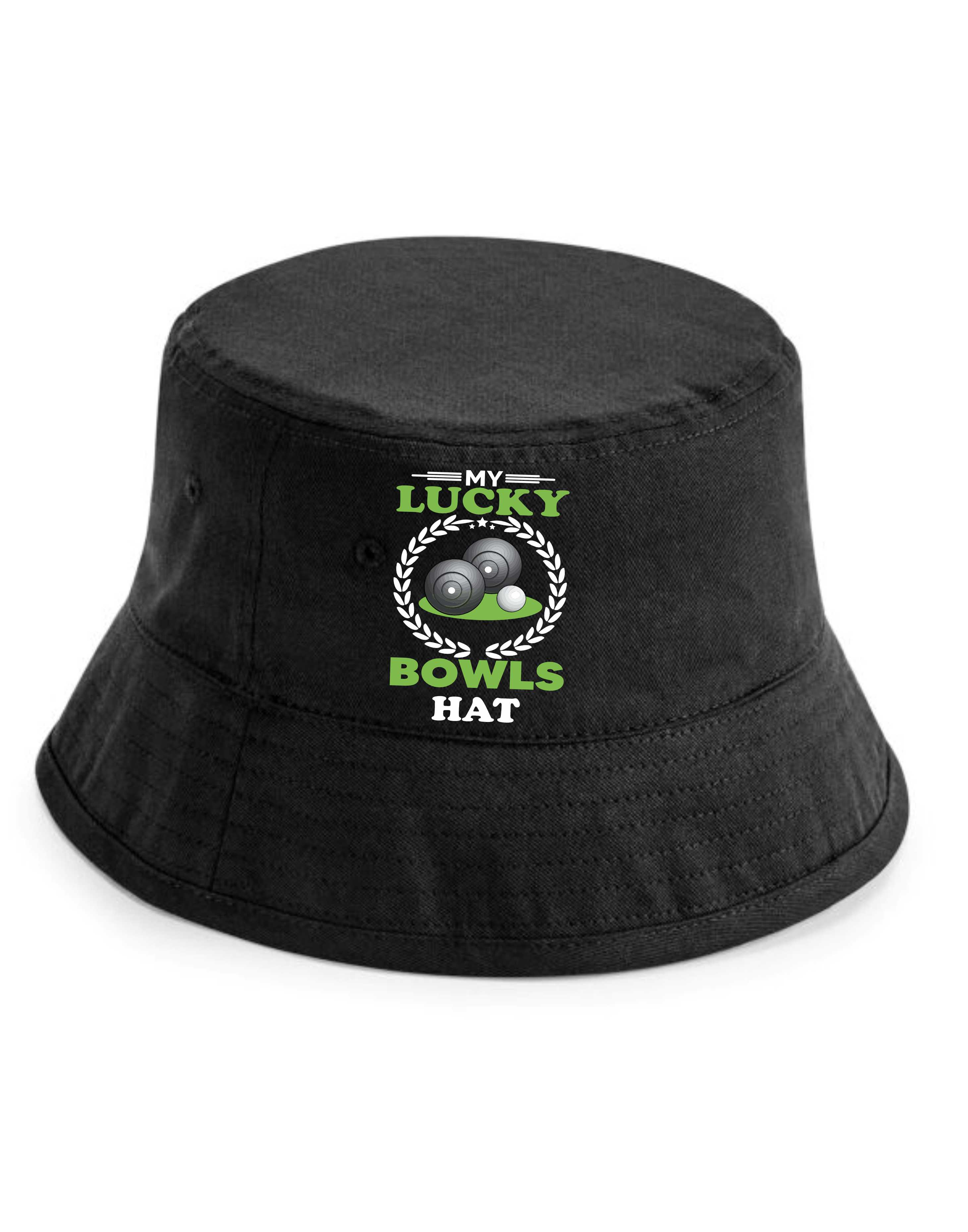 My Lucky Bowls Bucket Hat Gift Father's Day Crown Green Bowling Birthday - Picture 2 of 2