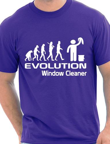 Evolution Of Window Cleaner Funny Adult Mens T-Shirt Birthday Gift Size S-XXL