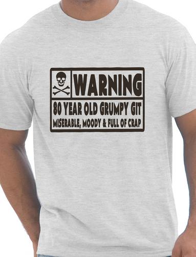 80 Year Old Git Mens Funny 80th Birthday Gift Fathers Day T-Shirt Size S-XXL