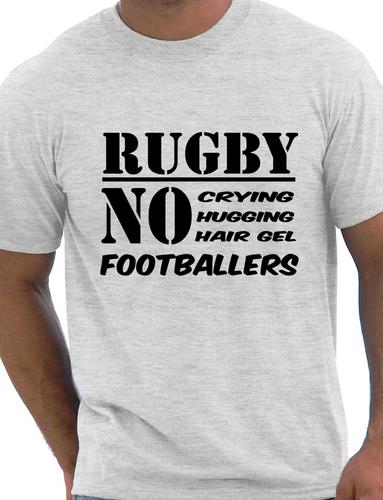 Funny Mens Rugby Shirt No Footballers Rugby players gift Size S-XXL
