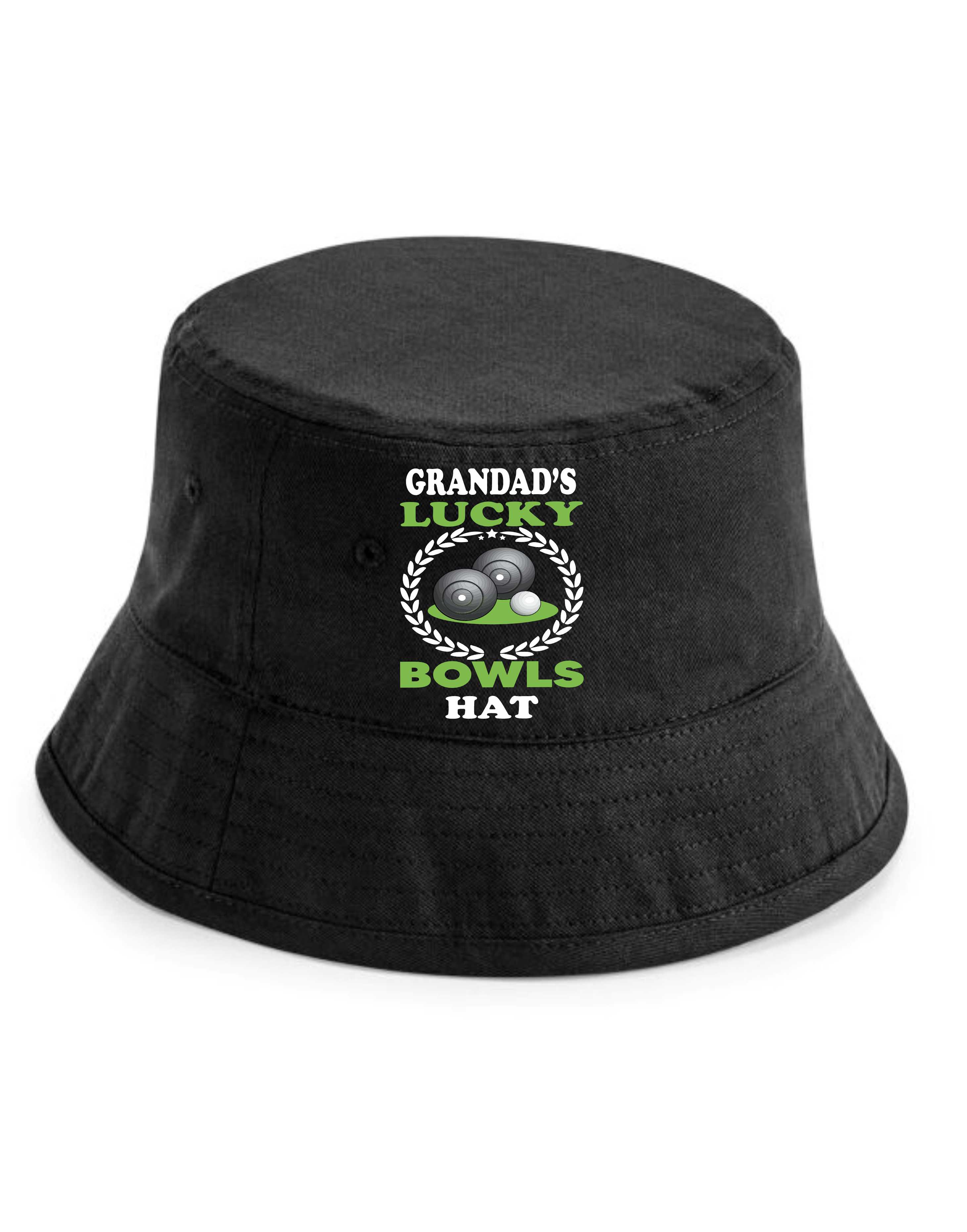 Grandad's Lucky Bowls Bucket Hat Gift Father's Day Crown Green Bowling Birthday - Picture 2 of 7