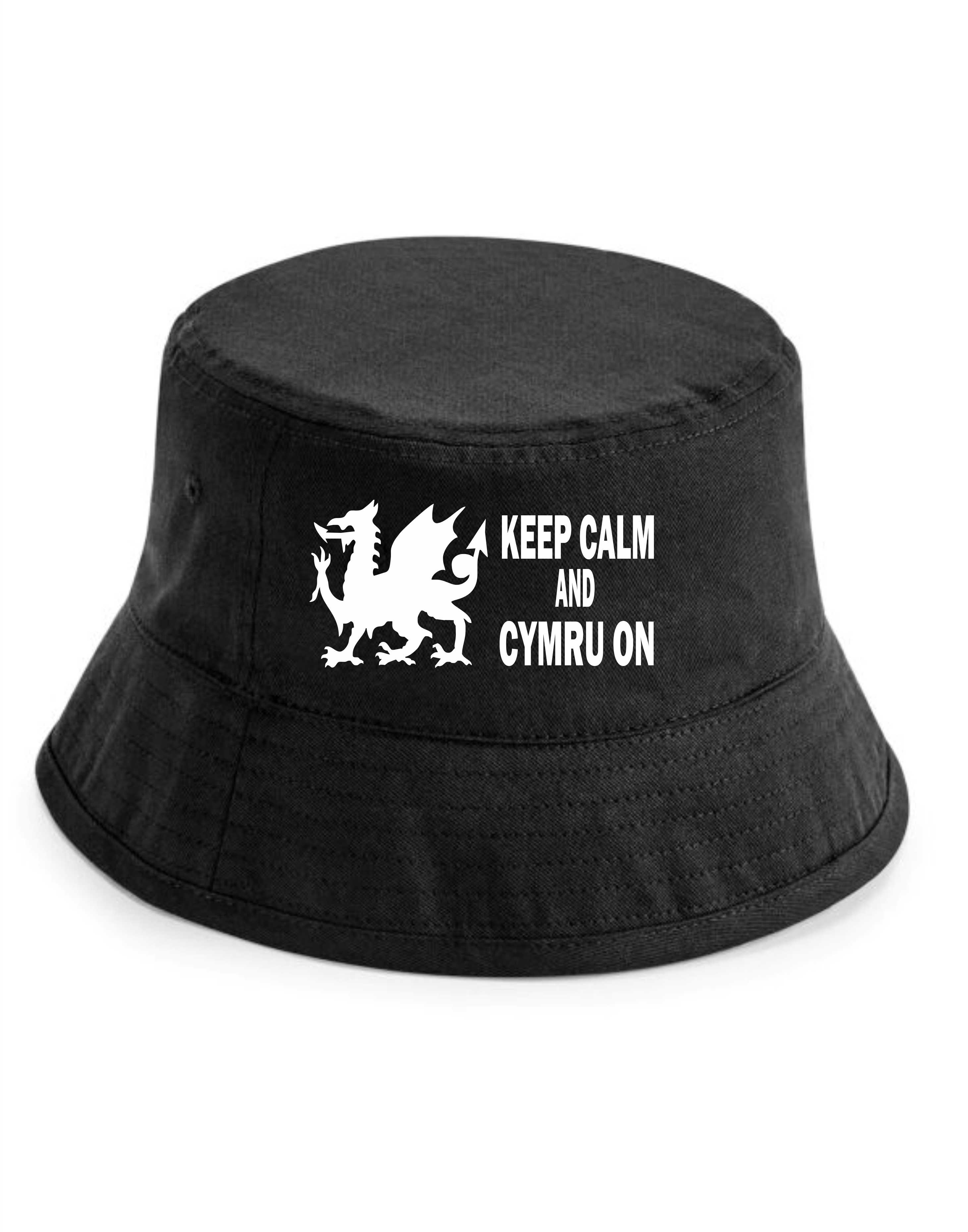 Keep Calm &amp; Cymru On Bucket Hat Wales Lover Welsh Gift For Men &amp; Ladies